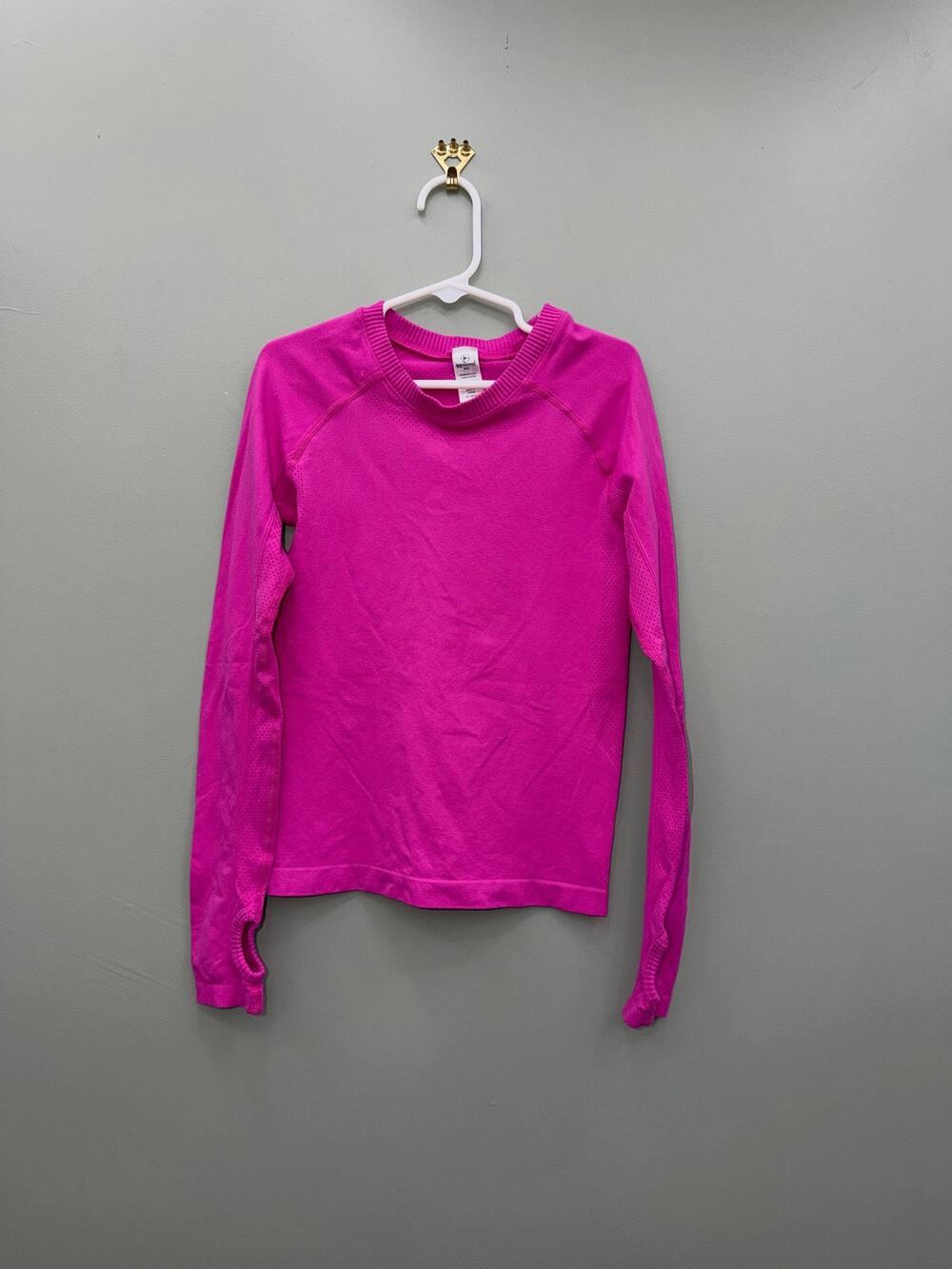 90 Degree by Reflex Girls Seamless Long Sleeve Athletic Top Pink Size M/10